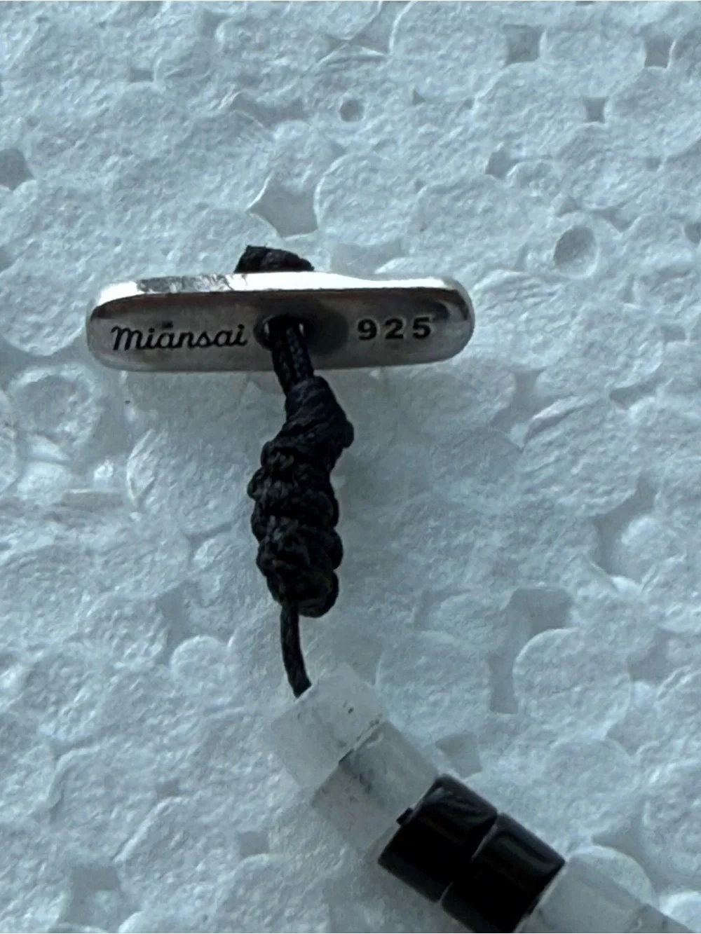 MIANSAI MENS KAI ONYX + MOONSTONE BRACELET LARGE BLACK WHITE SILVER